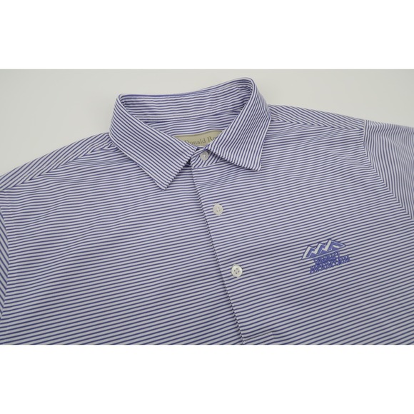 Donald Ross Other - Donald Ross Mens‎ Medium Purple Striped Golf Performance Short Sleeve Polo Shirt